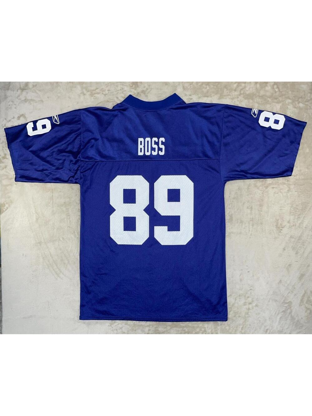 Reebok NY Giants Kevin Boss #89 NFL Team Apparel Jersey Blue Size Medium